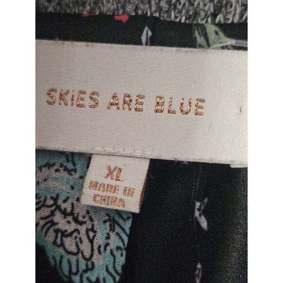 Skies Are Blue Open Front Blazer Cardigan Women XL Black Trim Gray Lined Jacket - Picture 4 of 8